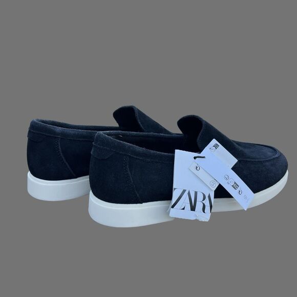 New Zara Men\'s Navy Blue Real Suede Leather Casual Loafers Shoes Size US 7 main image 10